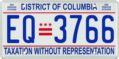 DC license plate EQ3766