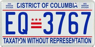 DC license plate EQ3767