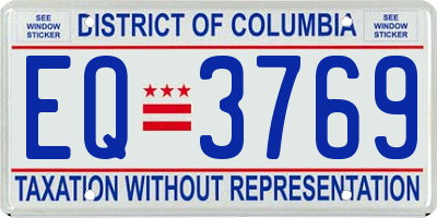 DC license plate EQ3769
