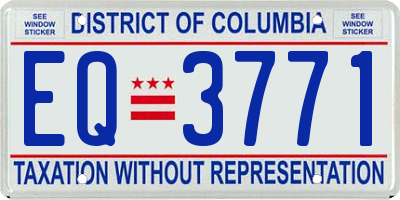 DC license plate EQ3771
