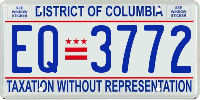 DC license plate EQ3772