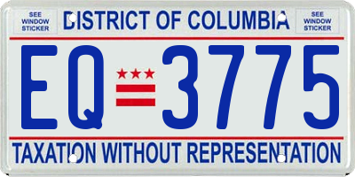DC license plate EQ3775