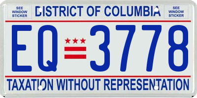 DC license plate EQ3778