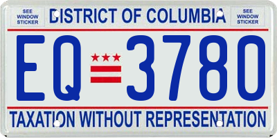 DC license plate EQ3780