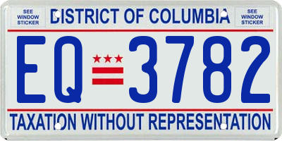 DC license plate EQ3782