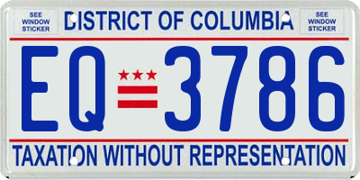 DC license plate EQ3786