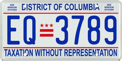 DC license plate EQ3789