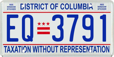 DC license plate EQ3791