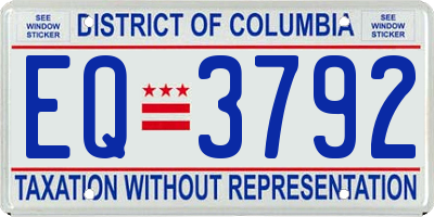 DC license plate EQ3792