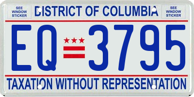 DC license plate EQ3795