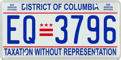 DC license plate EQ3796