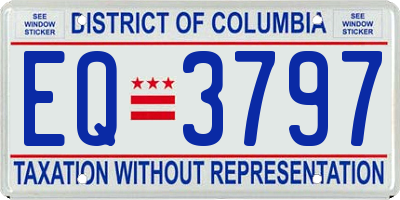 DC license plate EQ3797