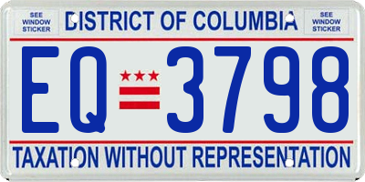 DC license plate EQ3798