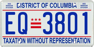 DC license plate EQ3801
