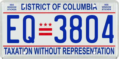 DC license plate EQ3804