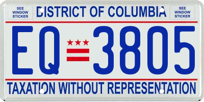 DC license plate EQ3805