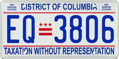 DC license plate EQ3806