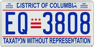 DC license plate EQ3808