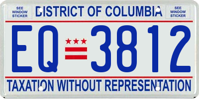 DC license plate EQ3812