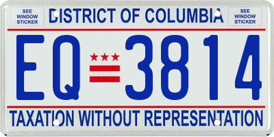 DC license plate EQ3814