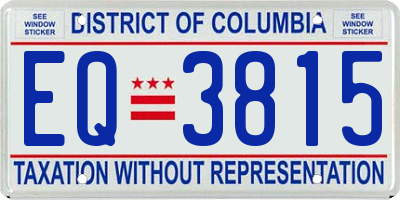 DC license plate EQ3815