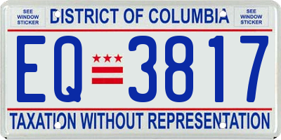 DC license plate EQ3817