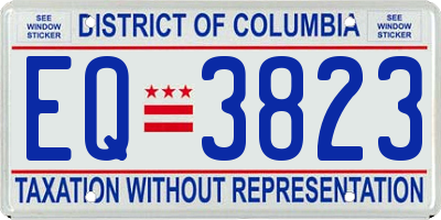 DC license plate EQ3823