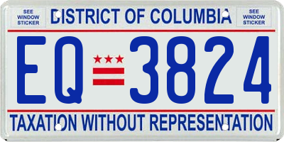 DC license plate EQ3824