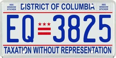 DC license plate EQ3825