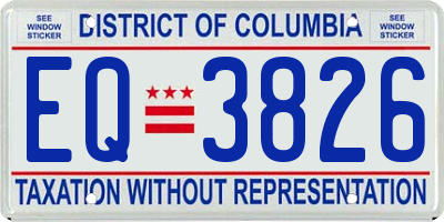 DC license plate EQ3826