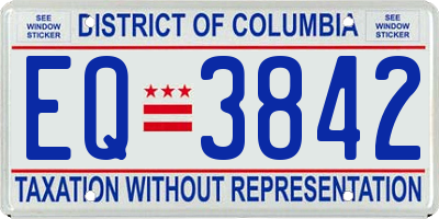 DC license plate EQ3842