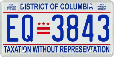 DC license plate EQ3843