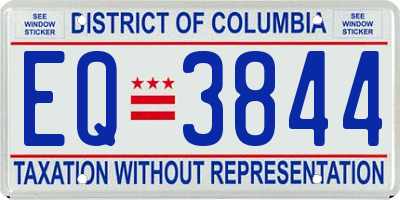DC license plate EQ3844