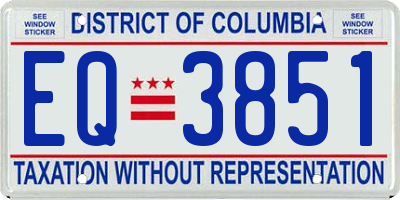 DC license plate EQ3851