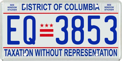 DC license plate EQ3853