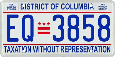 DC license plate EQ3858