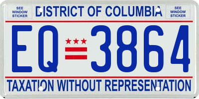 DC license plate EQ3864