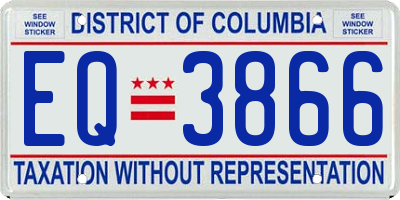 DC license plate EQ3866