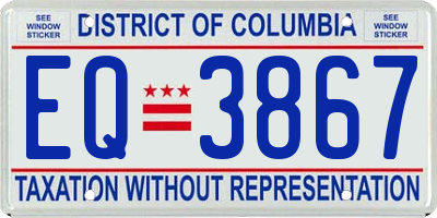 DC license plate EQ3867