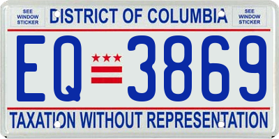 DC license plate EQ3869