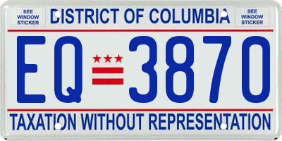 DC license plate EQ3870