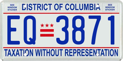 DC license plate EQ3871