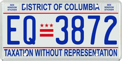 DC license plate EQ3872