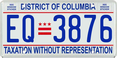 DC license plate EQ3876