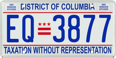 DC license plate EQ3877