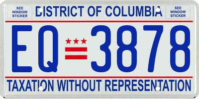 DC license plate EQ3878