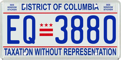 DC license plate EQ3880