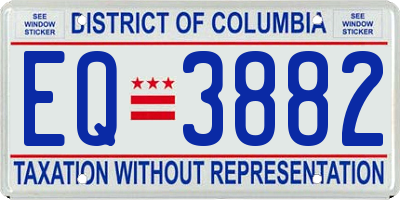 DC license plate EQ3882