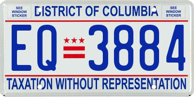 DC license plate EQ3884