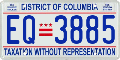 DC license plate EQ3885
